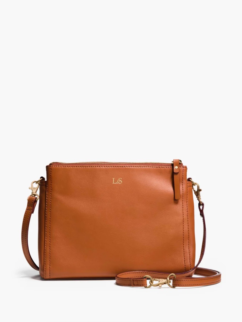 Lo & Sons Pearl Crossbody Bag Nappa Leather Sienna Cognac Brown SOLD OUT